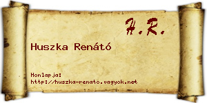 Huszka Renátó névjegykártya
